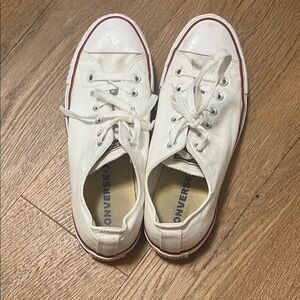 Converse White and Red Low-Top Sneakers